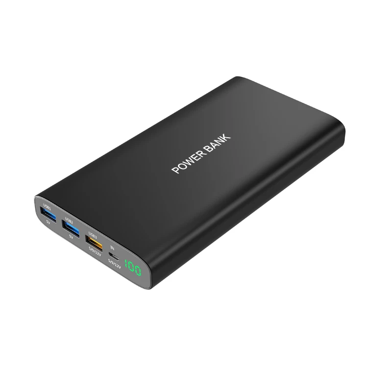 

2017 new design 3 usb outputs 20000mah power bank with qc3.0 quick charge 24000mah
