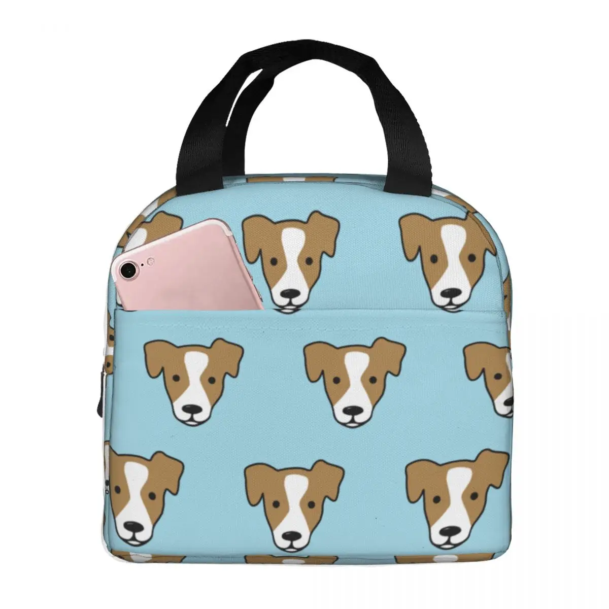 Cute Dog Lunch Bag Waterproof Insulated Canvas Cooler Bag Thermal Food Picnic Tote for Women Children