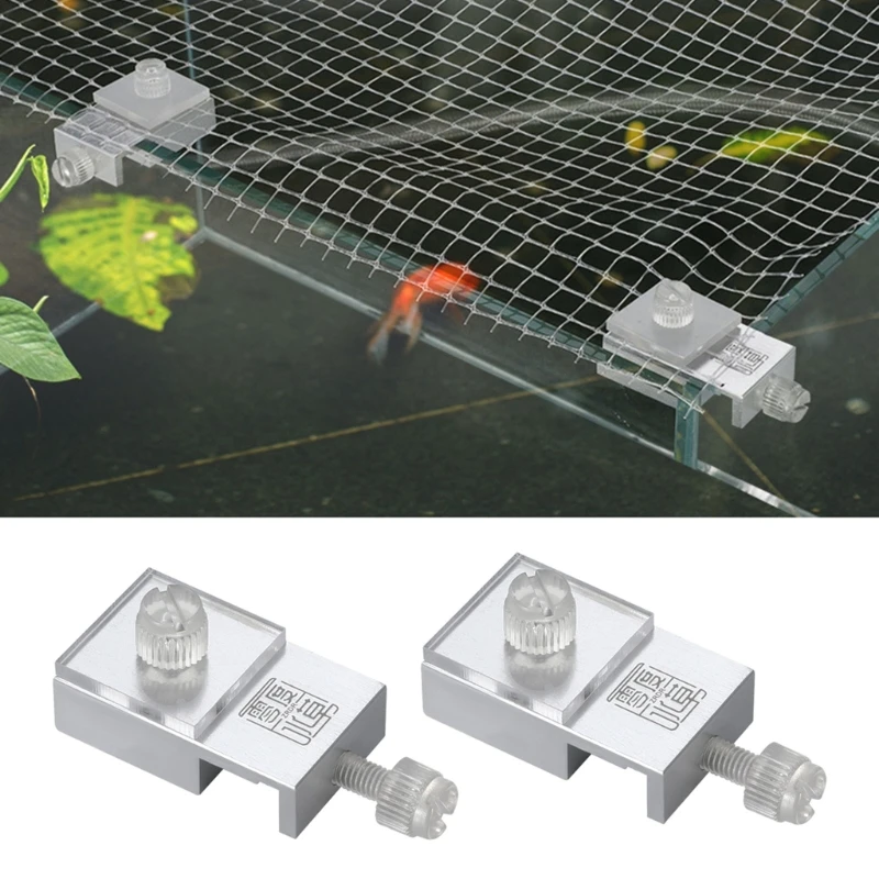 

2-Pack Aquarium Cover Clip Aluminum Alloy Clamp for Fish Tanks Escape Guard Net Metal Fixer Holder Universal Accessory Dropship