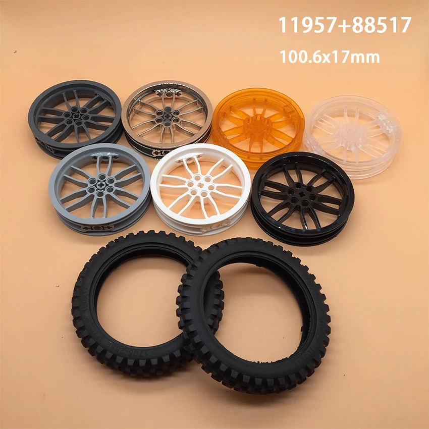 Технологическое колесо для самостоятельной сборки, автомобильный Грузовик, строительный блок 75x17 мм, ступица колеса 100,6x17 мм, деталь для шин MOC, совместима с 11957 + 88517 Технологическое колесо для самостоятельной сборки, автомобильный Грузовик, строительный блок 75x17 мм, ступица колеса 100,6x17 мм, деталь для шин MOC, совместима с 11957 + 88517