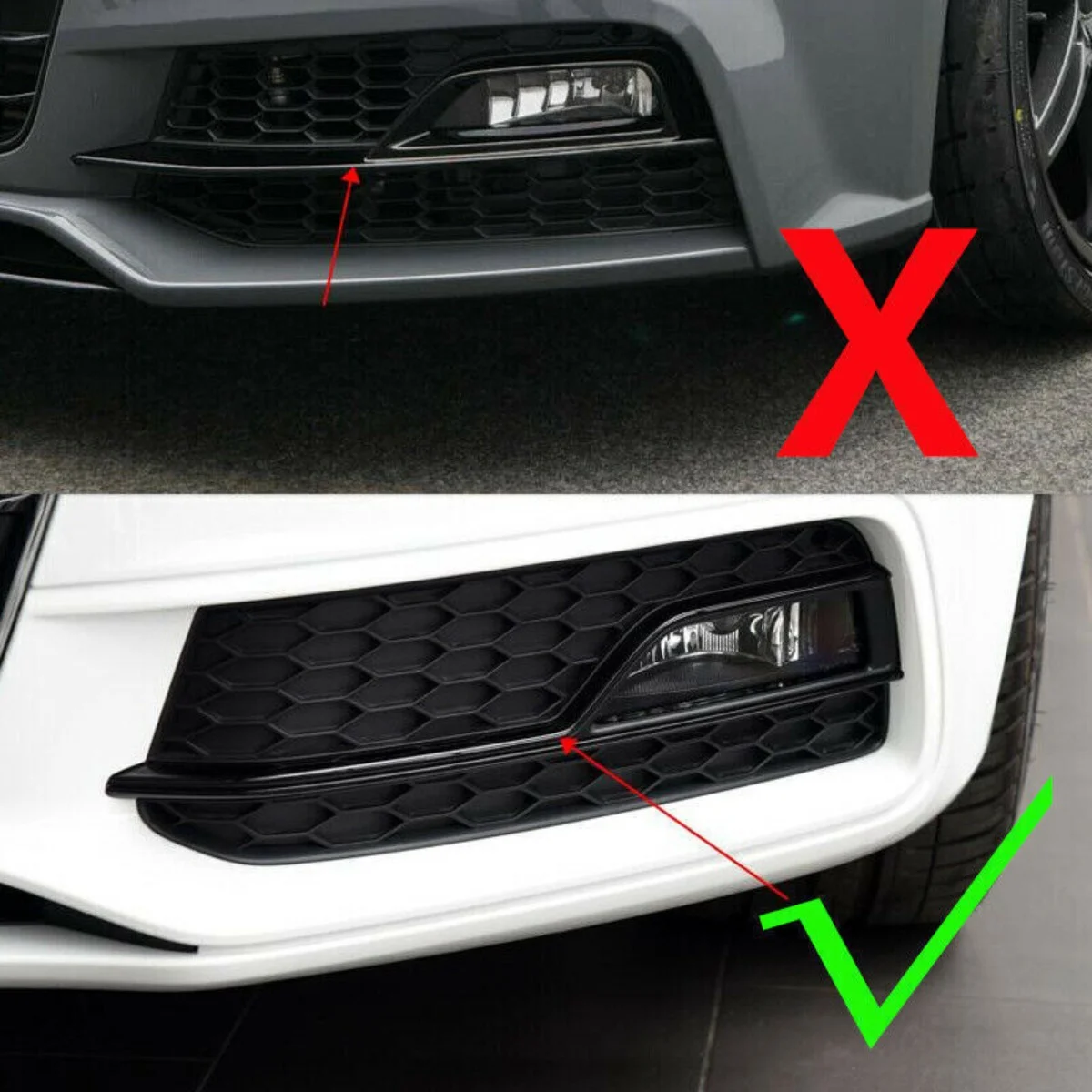 Левый передний бампер автомобиля сетчатая крышка противотуманной фары сотовая