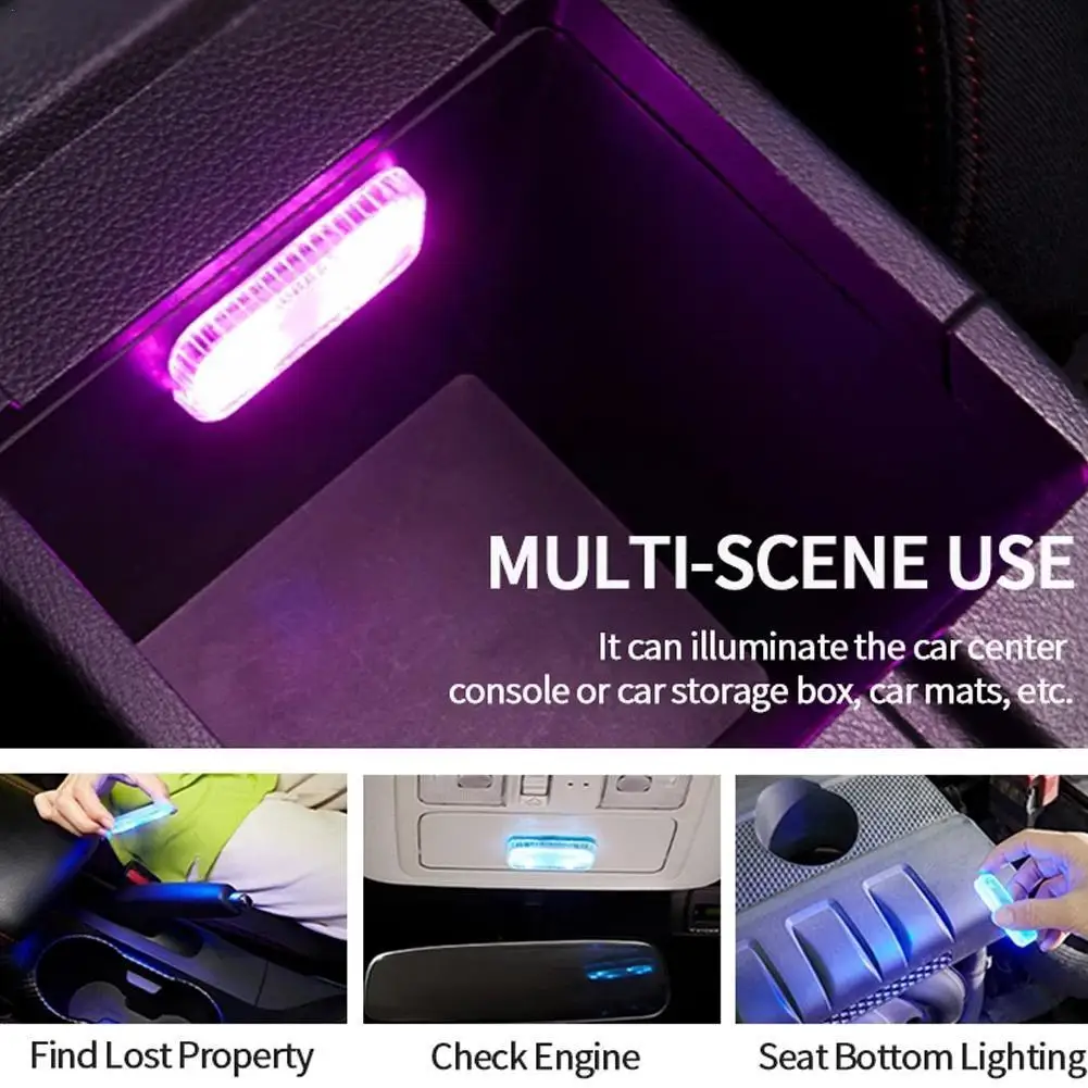 

1/2/4pcs Magnetic Car LED Lights USB Interior Light Wireless Roof Ceiling Reading Lamps For Door Foot Trunk Storage Box