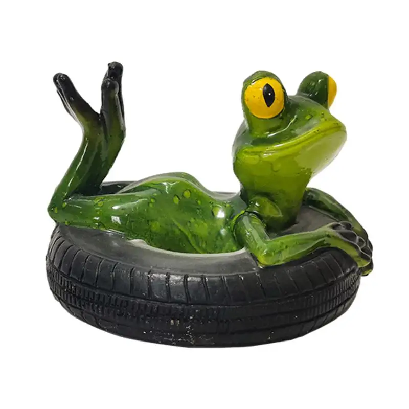 

Pool Floating Frog Decoration Figurines Resin Crafts Decorative Ornaments Animal Statue Figure for Home Garden Pond