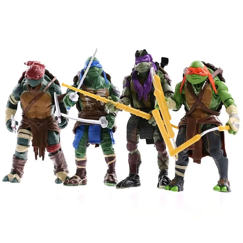 

4 шт., фигурки черепашек-ниндзя TMNT для подростков, Аниме фигурки с шарнирным соединением, 12-14 см, фигурки манга, игрушки, Коллекционная модель, подарок