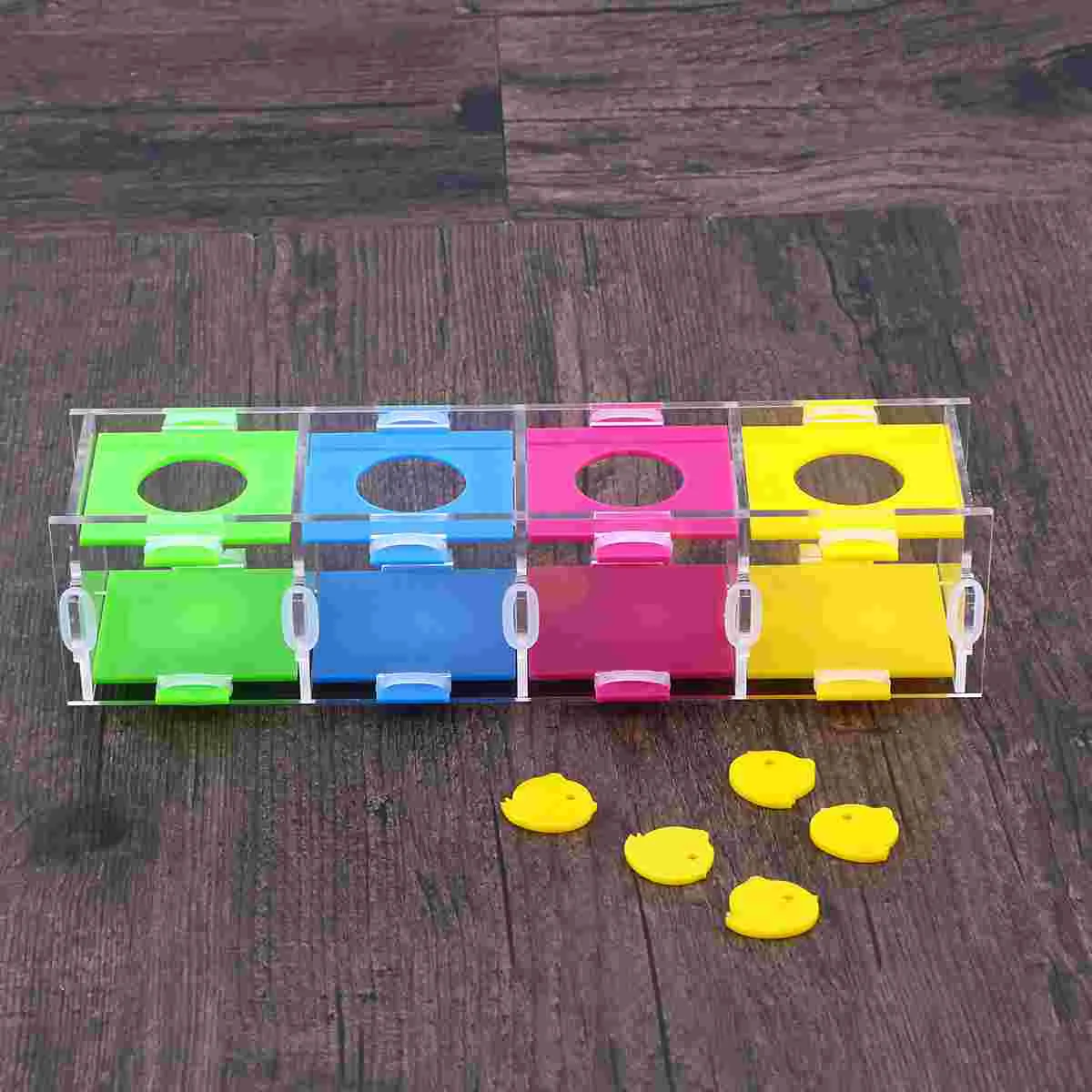 

Coin Box Bird Colors Intelligence Training for Parrot Macaw Playing Cage