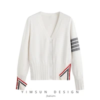 autumn 2021 new college style tbb cardigan womens sweater short coat v neck slim sweater cardigan