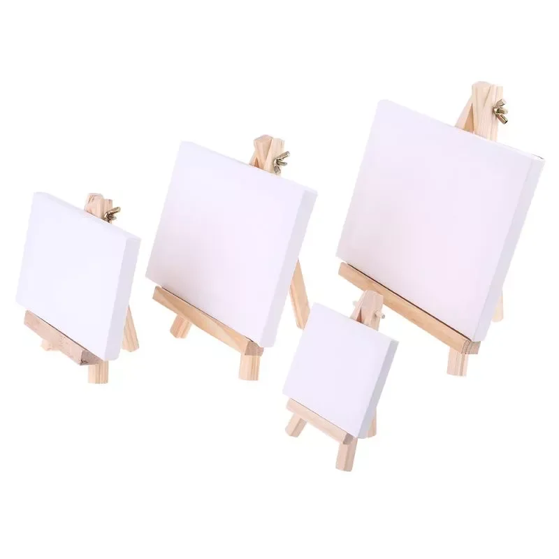 

Mini Canvas Natural Wood Easel Set For Art Painting Drawing Craft Wedding Supply