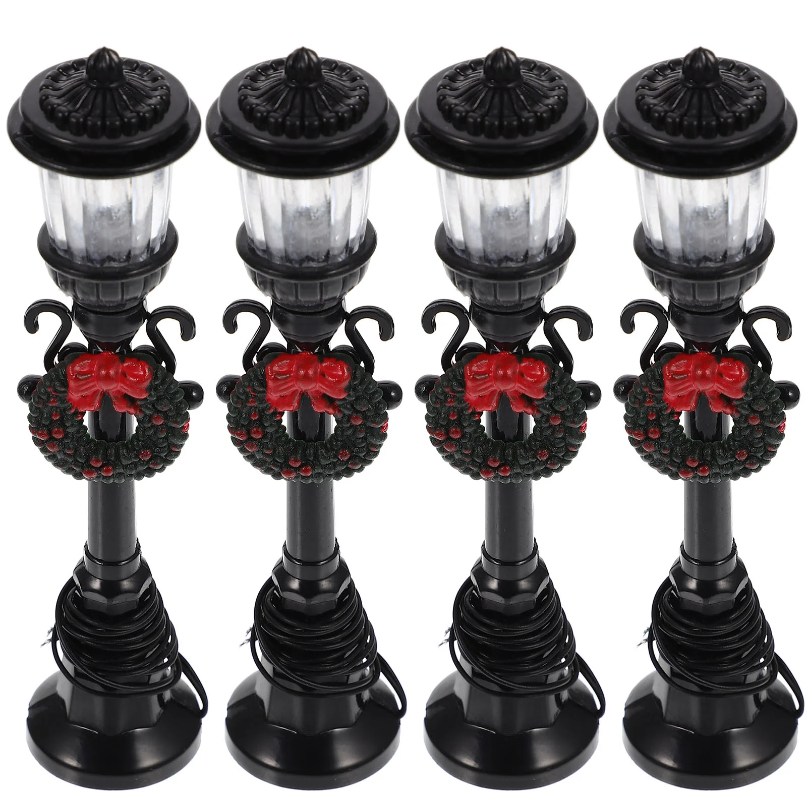 

4pcs House Black Decor Micro Landscape Light Ornaments Micro Decor