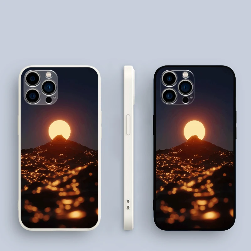 

NOHON phone Casing For SAMSUNG S22 ULTRA S8 S9 S10E LITE S20 FE S21 PLUS sea sunrise Anti-Scratch Non-Slip Case