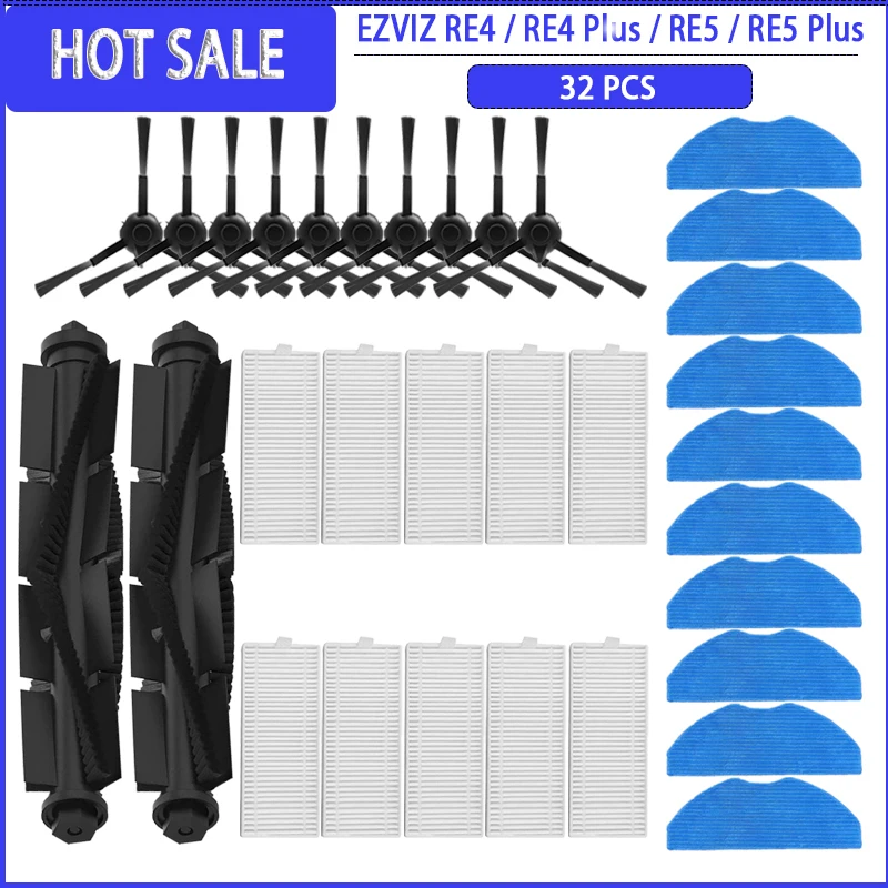 Основная боковая щетка фильтр HEPA Mop Cloth для EZVIZ RE4 / Plus RE5 Аксессуары робота-пылесоса