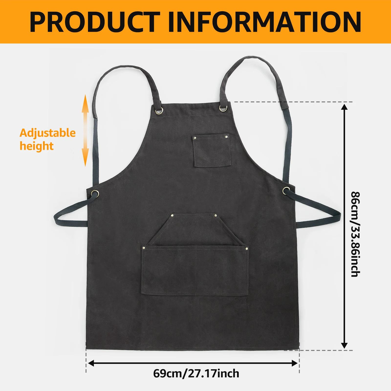 Мужской рабочий фартук для деревообработки дышащий льняной холст