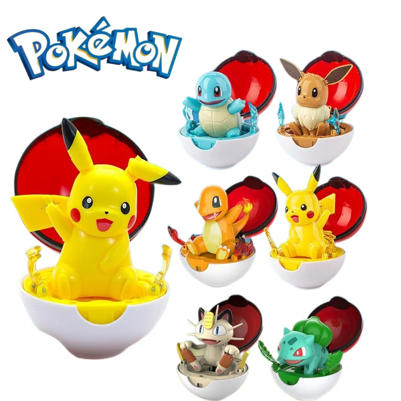 

Pokemon Series Pikachu Charmander Deformation Elf Ball Retro Personality Anime Cartoon Peripheral Children's Educational Toys