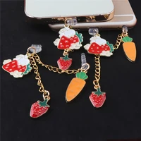 strawberry rabbit dust plug charm kawaii charge port plug for iphone cute dust protection stopper anti dust cap phone pendant