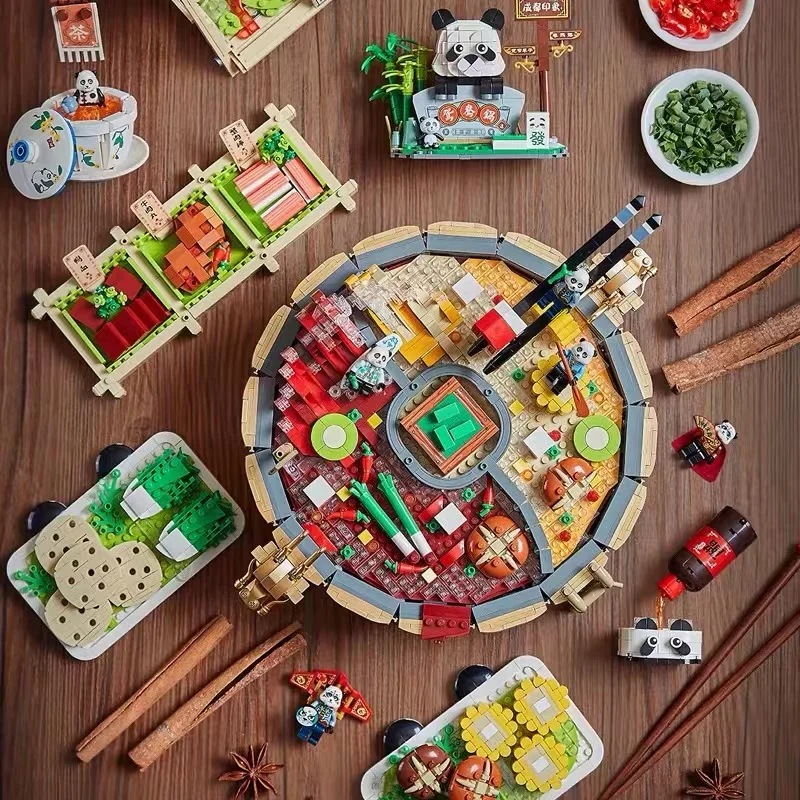 

LOZ Sichuan Style Mandarin Duck Hot Pot Creative Building Block Toys DIY Delicious Food Educational Brick Sets For Children Gift