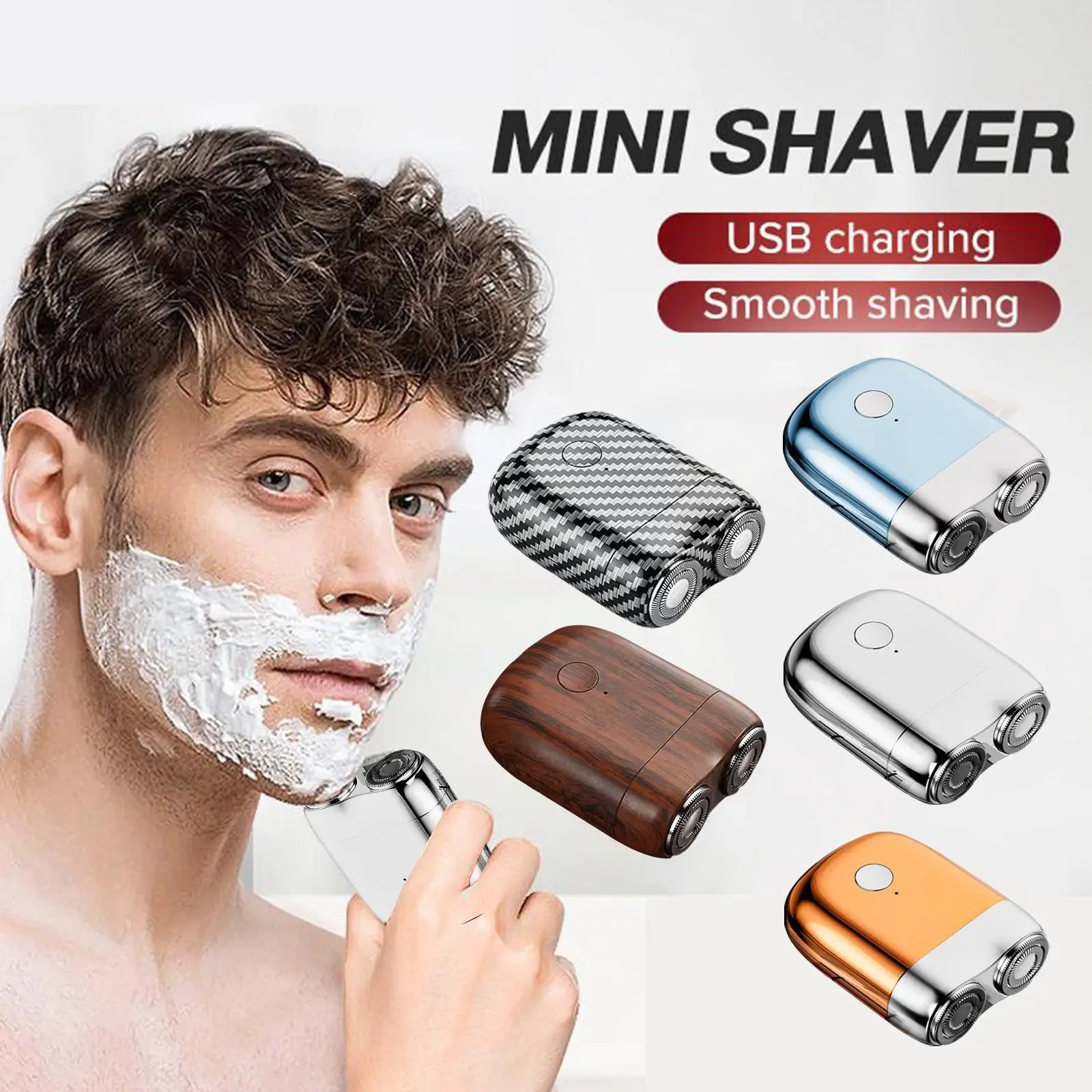 USB Rechargeable Electric Shaver Mini Portable Face Cordless Shavers Wet & Dry Painless Small Size Machine Shaving For Men S6H7