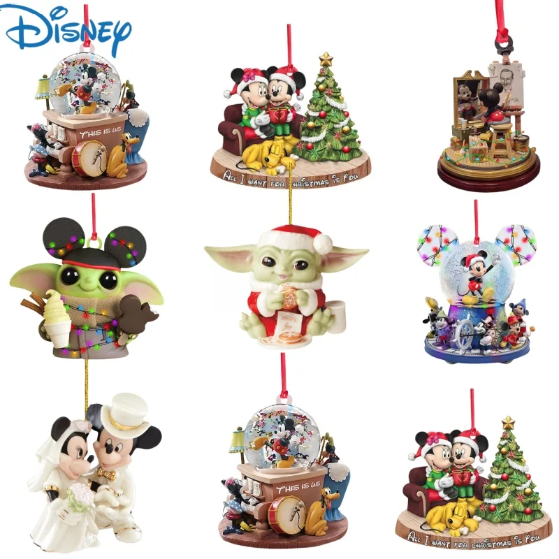 Новинка украшение для рождественской елки 2d Disney Микки и Минни Маус подвесное