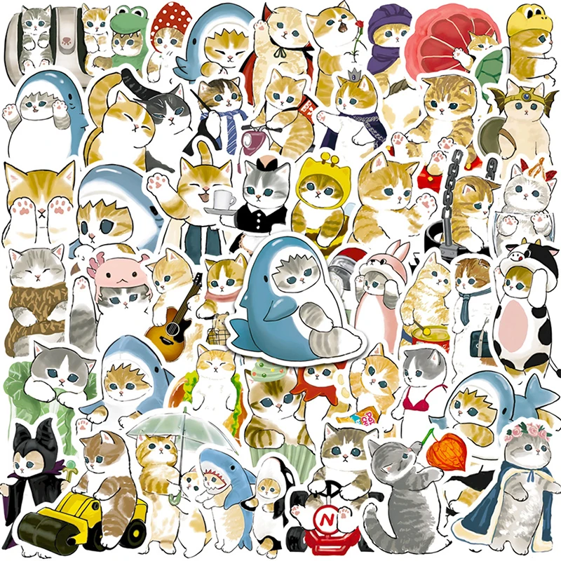 

10/30/50PCS Cute Cosplay Cat Sticker Aesthetic PVC Decoraction Scrapbooking Diary Korean Stationery School Supplies for Kids