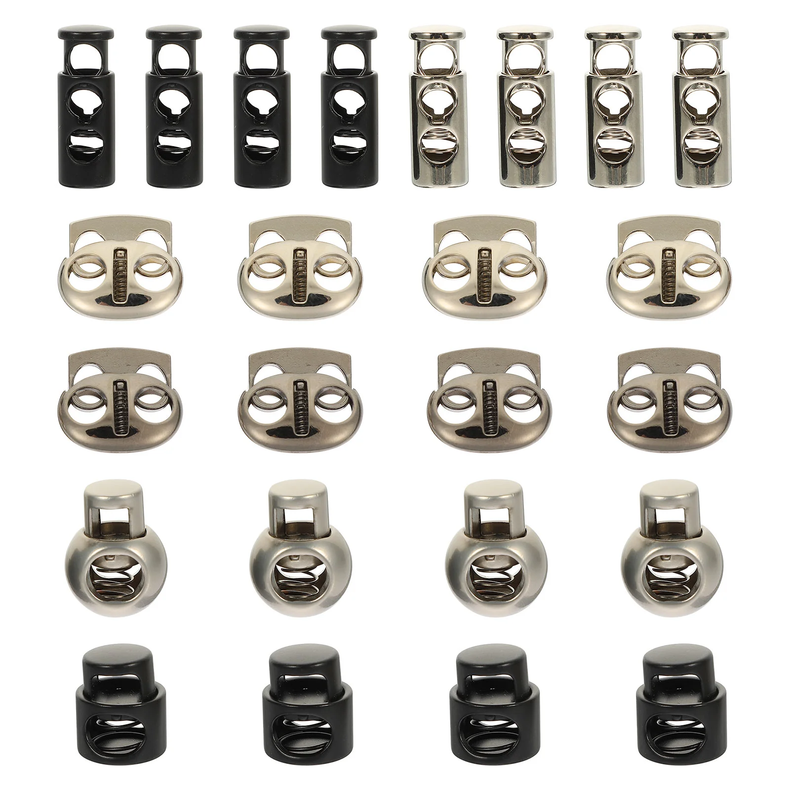 

Cord Spring Toggle Locks Lock Stopper Metal Buckles Fastener Stop Hole Bungee Drawstrings Fasteners Buttons Double String