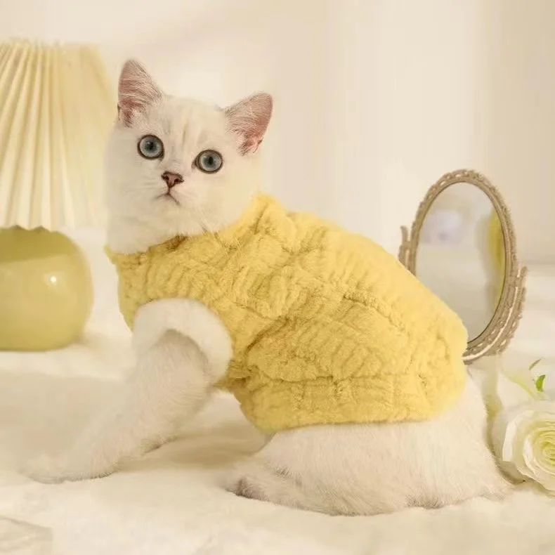 

Cat Clothes Winter Pet Kitten Baby Lovely Plush Warm Wool proof Cotton Clothes