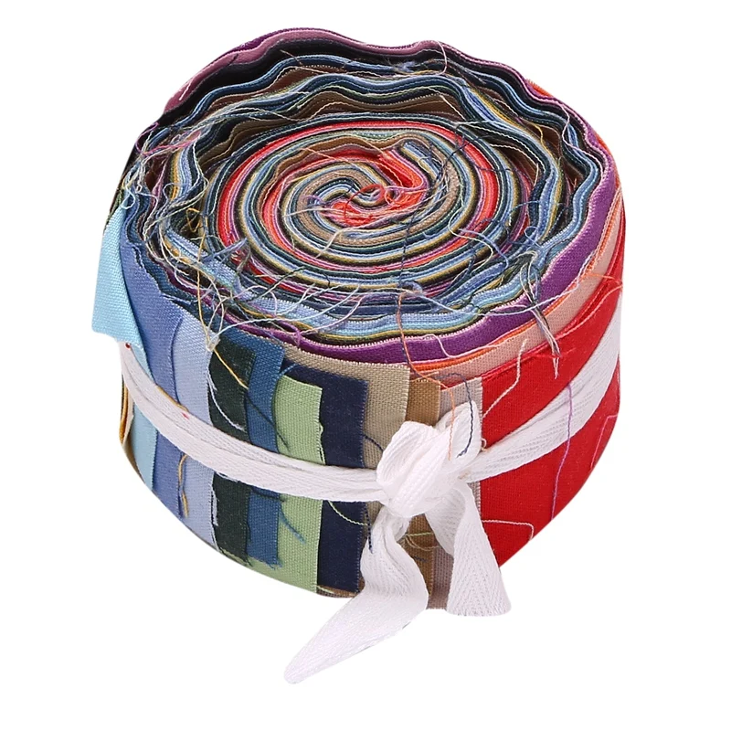 

26 Pcs Roll Up Linen Fabric Quilting Strips Jelly Roll Fabric Patchwork Craft Linen Quilting Fabric Random Color Mixing