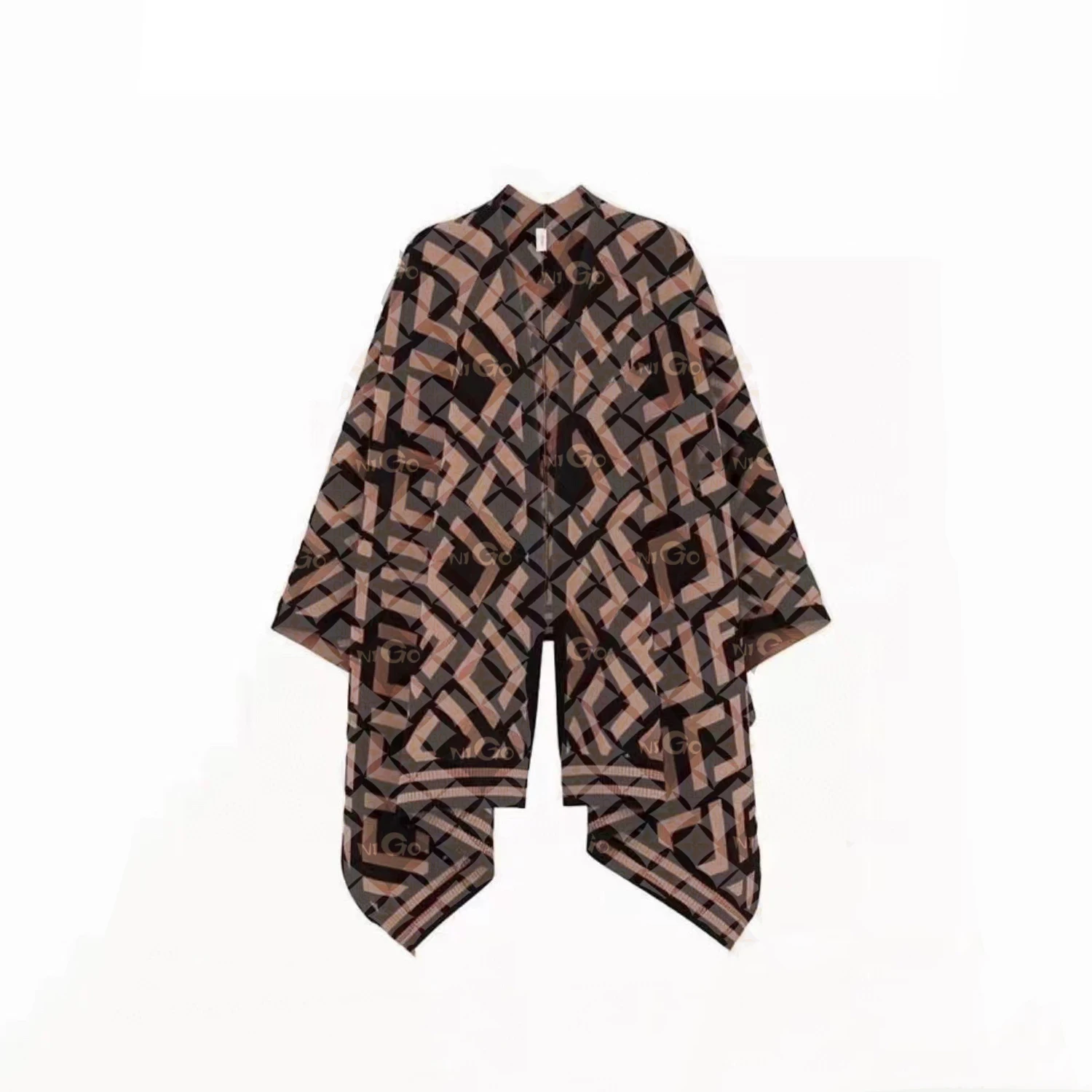 

NIGO модная треугольная кашемировая шаль с надписью кофейного цвета # nigo82355