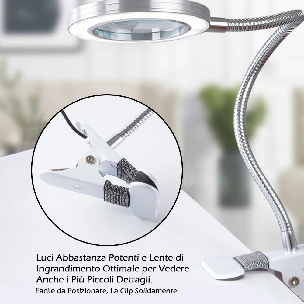 8X Magnifier Nail Beauty Light USB Cold Light Led Non-slip Equipment Clamp Glass Table Lamp for Beauty Salon Portable Desk Lamp