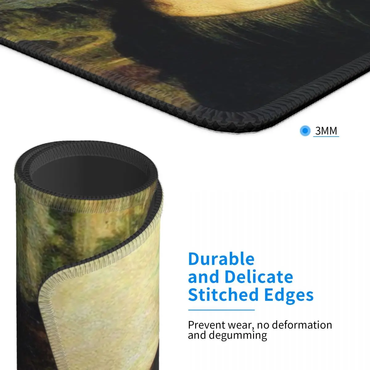 Коврик для мыши с забавным мемом Николаса Кейджа Моны Лизы водонепроницаемый