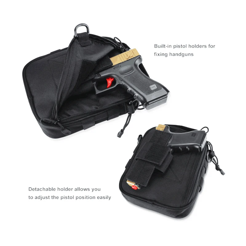 

Outdoor Pistol Bag Molle Military Gear Tactical Handgun Shoulder Strap Bag Gun Ammo Accessories Pouch Shooting Range Duffle Bag