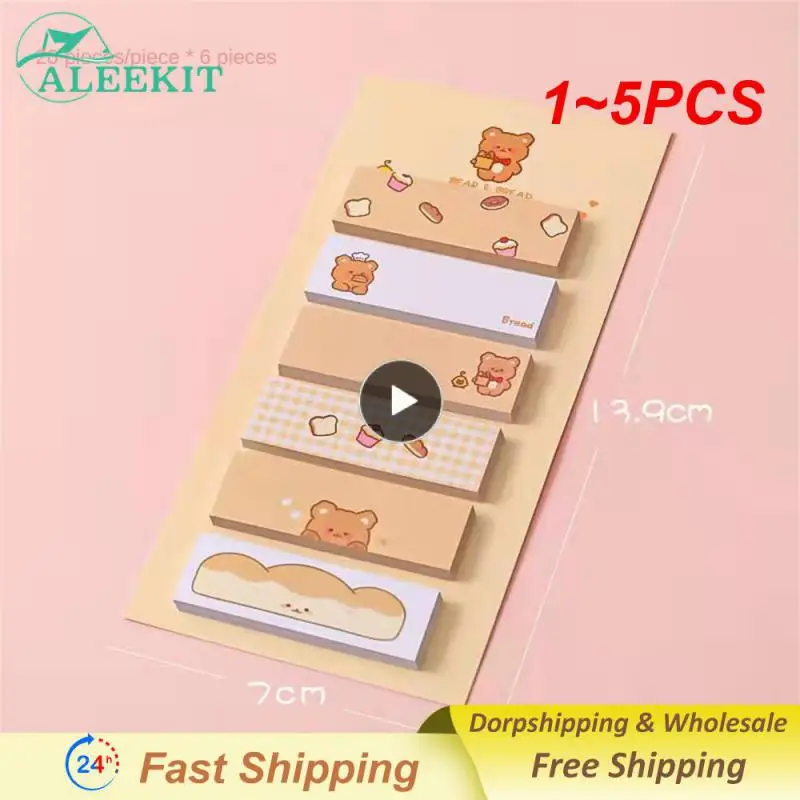 

1~5PCS Kawaii Cartoon Sticky Notes Adhesive Office School Supplies Stationery Memo Pad Index Notepad Sketchbook Planner