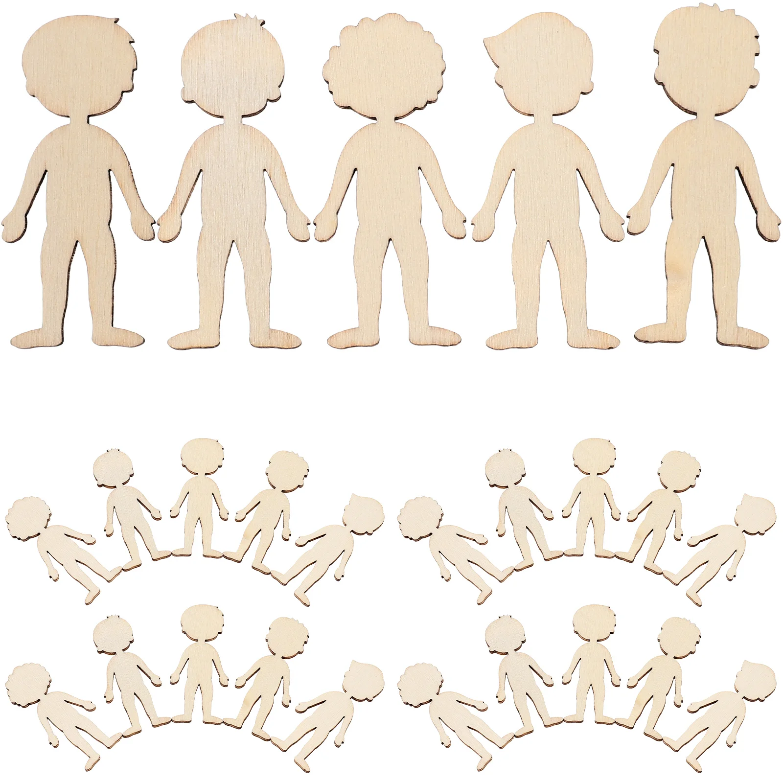 

DIY Figure Cutouts Wooden Craft Decorations Graffiti Kids Hand-painted Toys Chips Baby Playpin