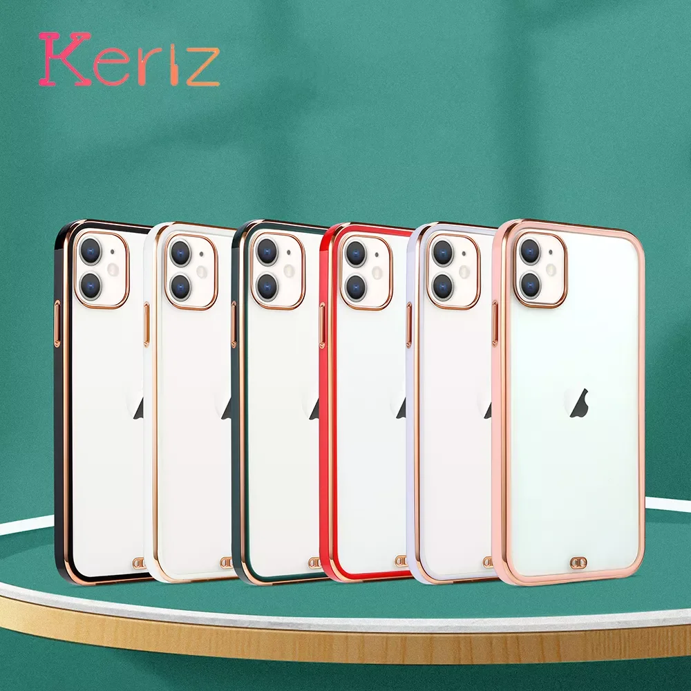 

Luxury gold-plated electroplating camera protection transparent back cover case for iPhone 12 Pro 11 11Pro Max