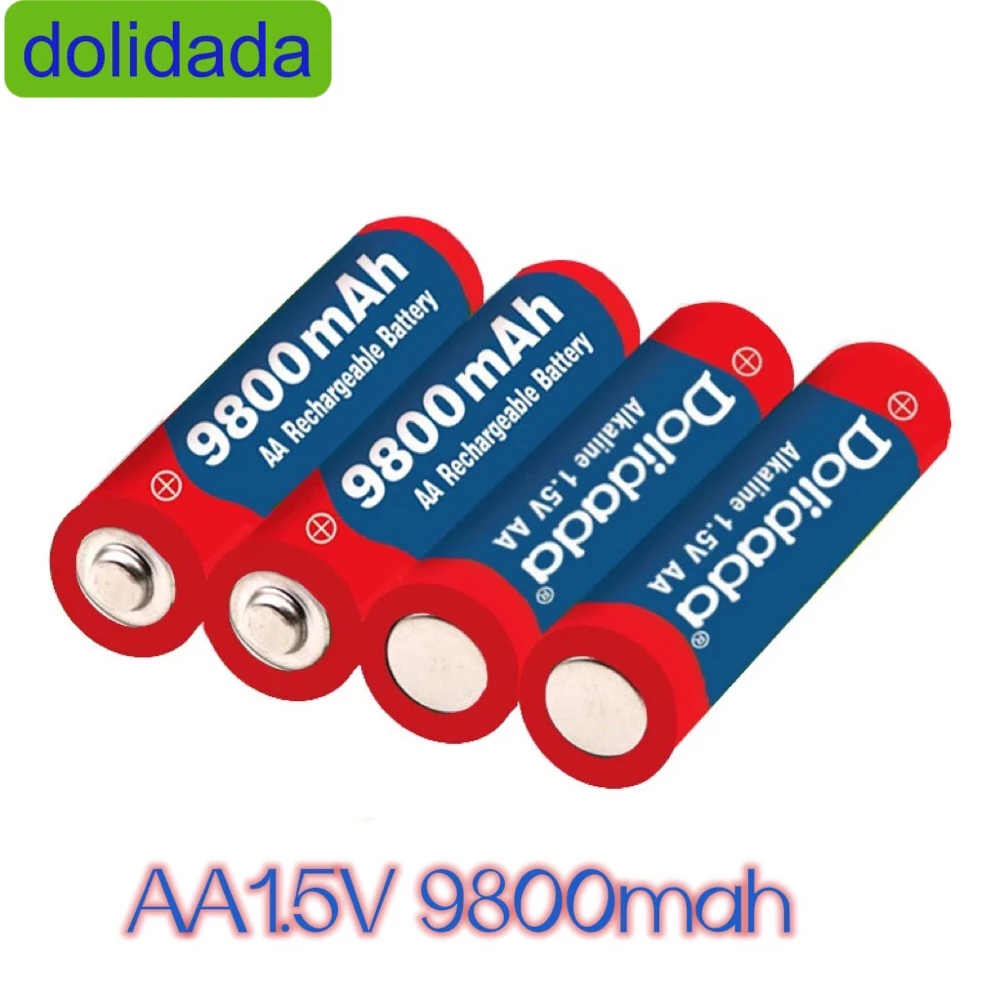 

Dolidada 2021 New Tag 9800 MAH rechargeable battery AA 1.5 V. Rechargeable New Alcalinas drummey +1pcs 4-cell battery charger