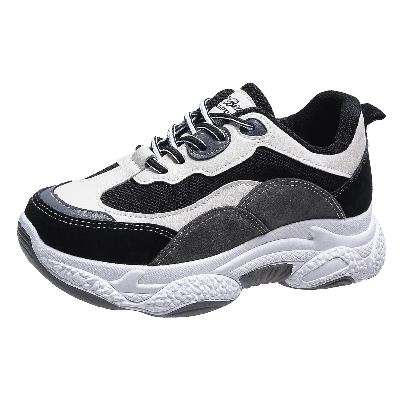

2022 Woman Sneakers Spring Women's Casual Shoes Fashion Lace-up Chunky Sneakers Woman Thick Sole Lady Shoes Women Lace-up