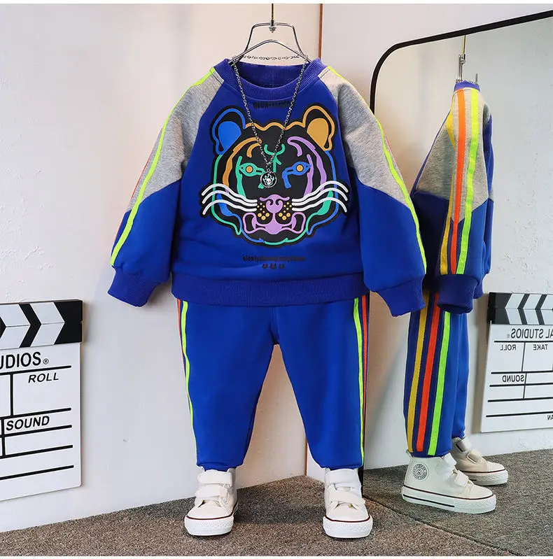 

Baby Boy Clothes 2022 Spring Autumn New Children's Set Cotton Printed Boy's Jacket and Trousers Two-piece Sets 2-7years