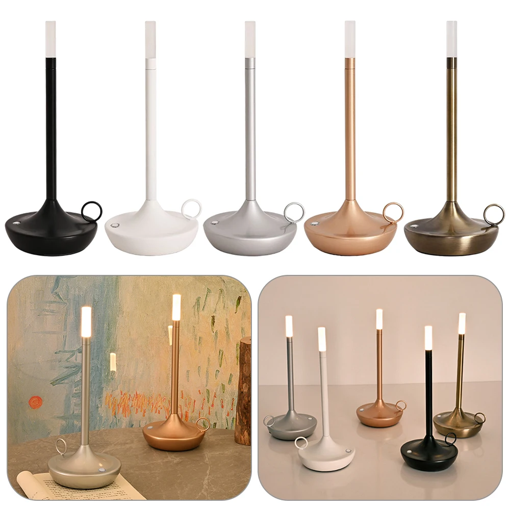 

Creative Office Restaurant Bar Table Lamp Type-C Rechargeable Study Reading Touch Led Desk Light Pure Aluminum Build for Bedroom