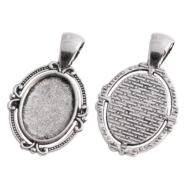 

Овальные Стеклянные Подвески 10 шт./лот, подходят для 13x18 мм, пустые оправы для кабошонов, ожерелье «сделай сам», аксессуары для изготовления ...