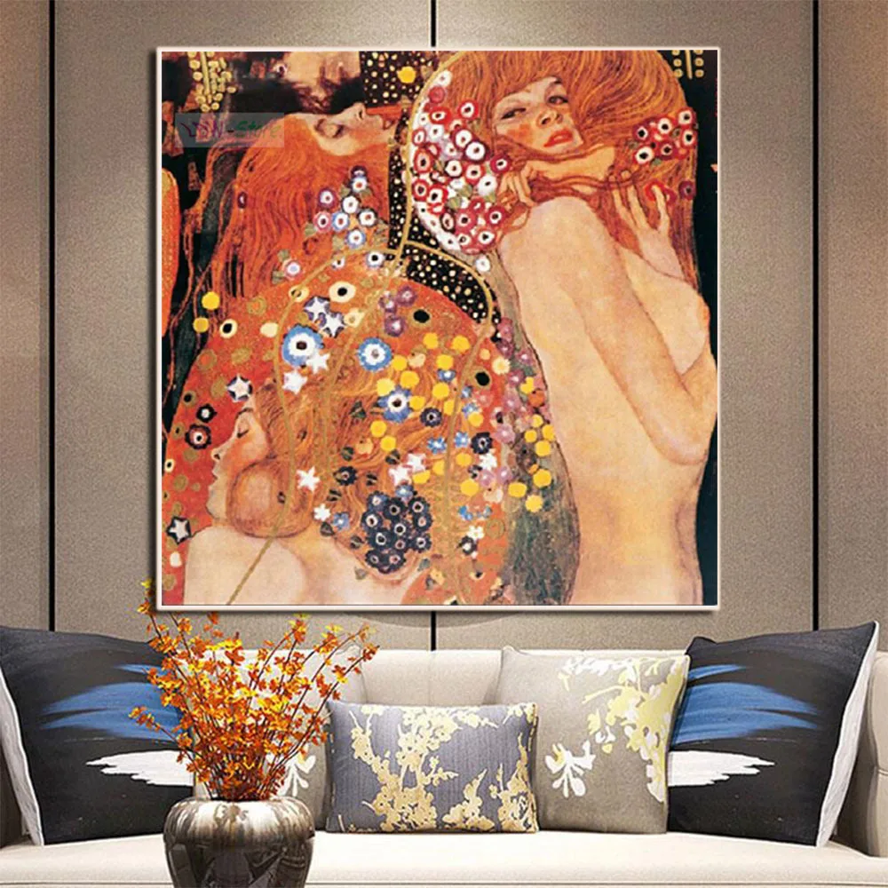 Набор для вышивки крестиком Klimt 11CT набор рукоделия хлопковая нить Печатный холст