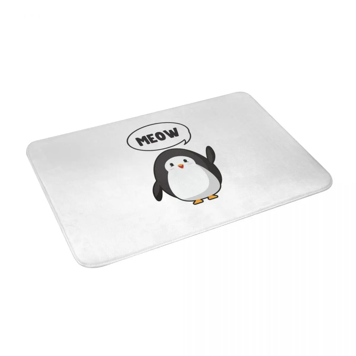 

Cute Penguin Going Meow Penguins Kids Bath Door Floor Mat Non-slip Rug Carpet Entrance Living Room Home Kitchen Washable Doormat