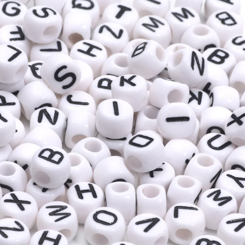 100 шт. 5x7 мм смешанные буквы акриловые бусины-разделители алфавитные бусины для