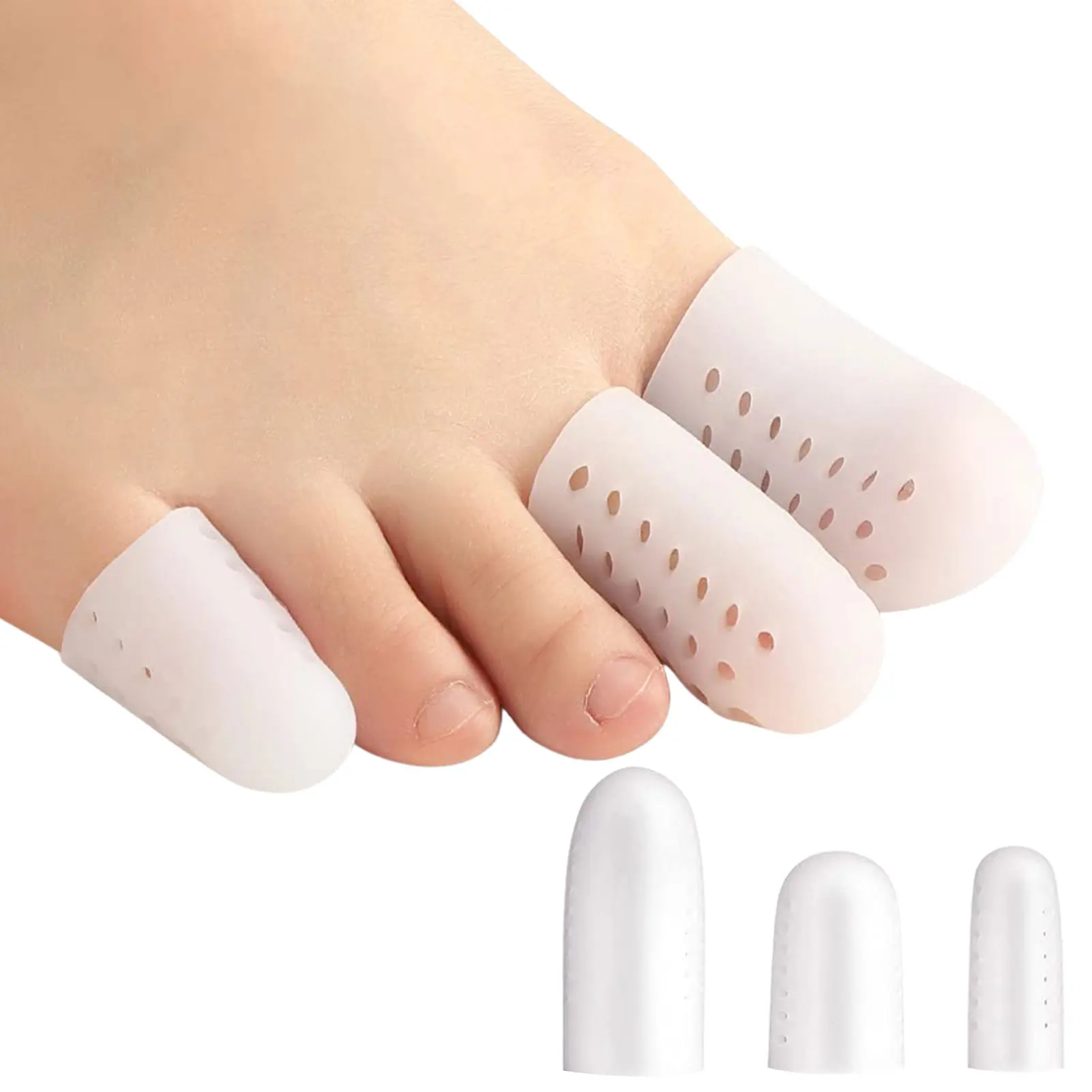 

Silicone Toe Protector Breathable Toe Sleeves Expert Toe Caps Prevent Corns Blisters Ingrown Toenails Pains 8-Pcs