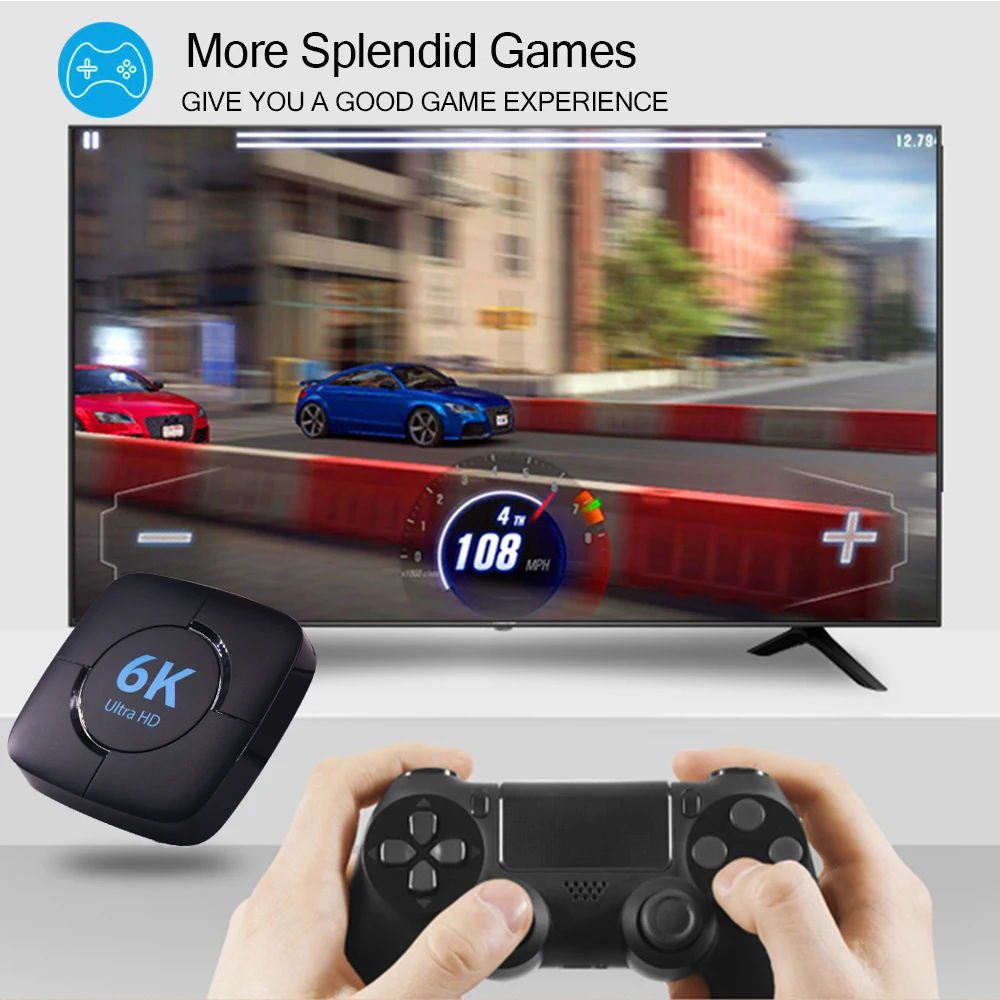 ТВ-приставка Android 1080 6K голосовой помощник 3D 4K 2 4 P Wi-Fi 5 8/ГГц |