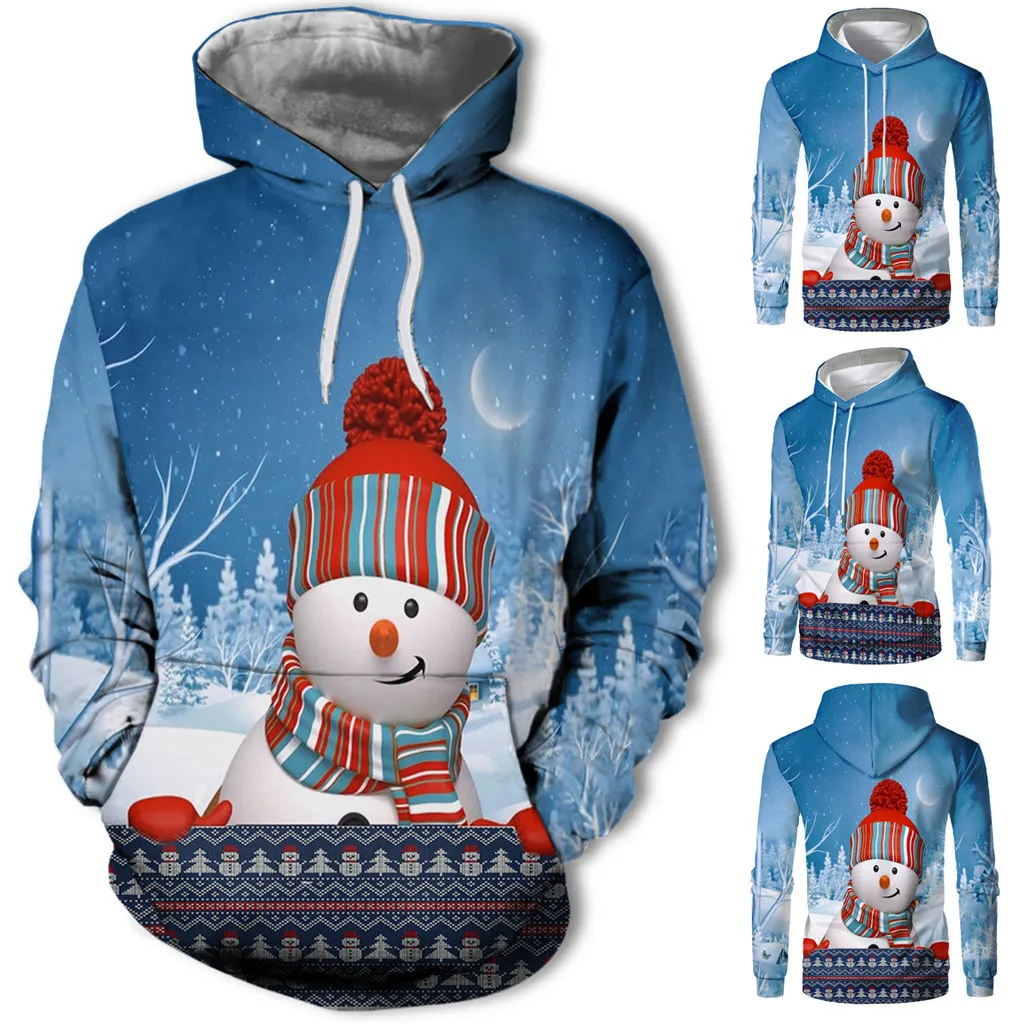 

Men's 3D Print Long Sleeve Christmas Sweatshirt Hoodie Top Indoor Slipper Comfortable Memory Foam