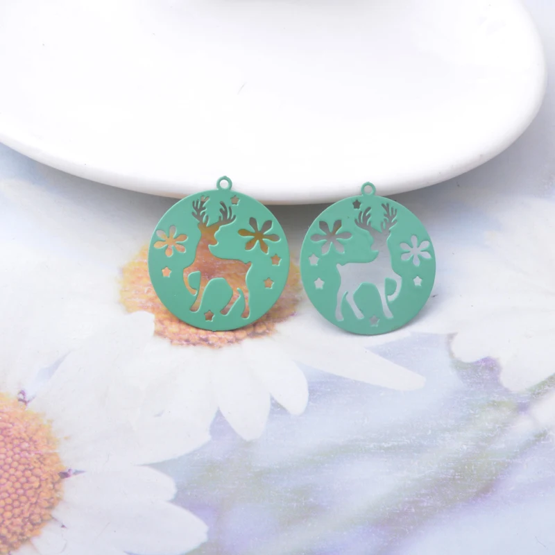 Подвески из латуни в виде рождественского лося AC14325 20 шт. подвески оленя