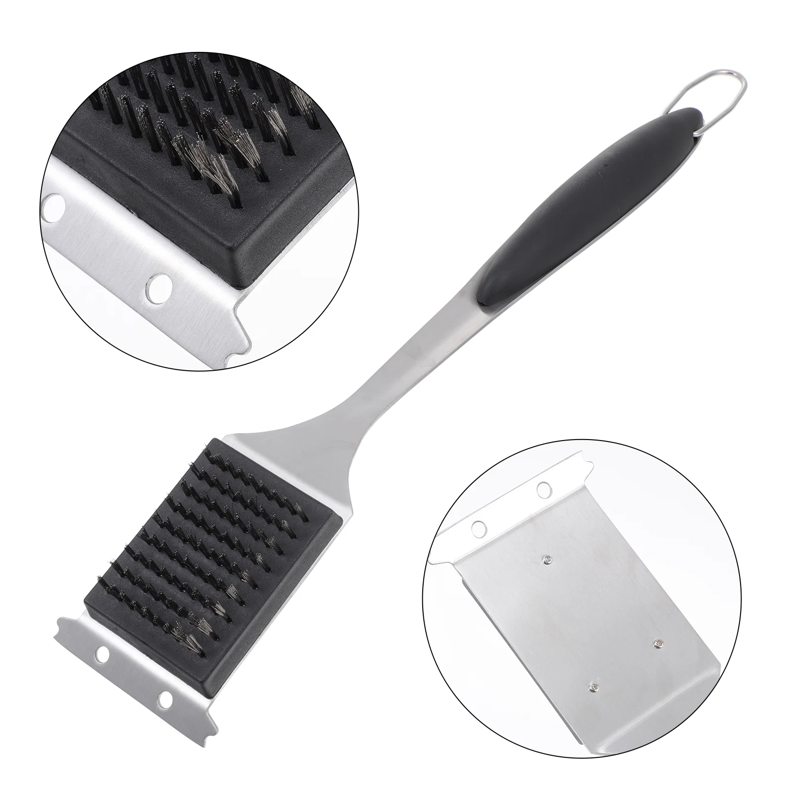 

Bbq Grill Brush Scraper Stainless Steel Cleaner Wire Cleaning Tools Basting Wood Sauce Barbecue Accessories Supply