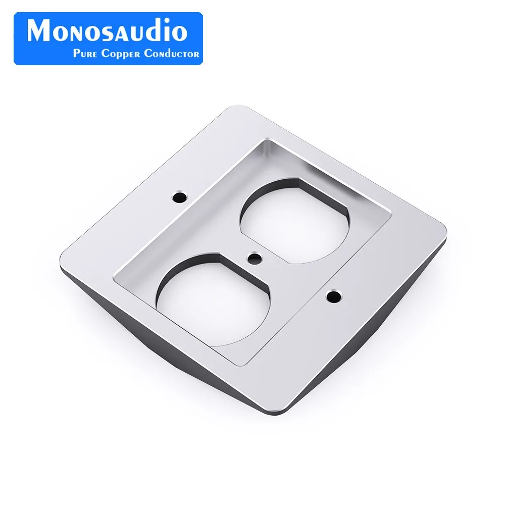 Monosaudio Power Socket HIFI Audio US Dual Mains 20A AC Power Connector Power Receptacle US Socket Outlet Panel Wall Plate