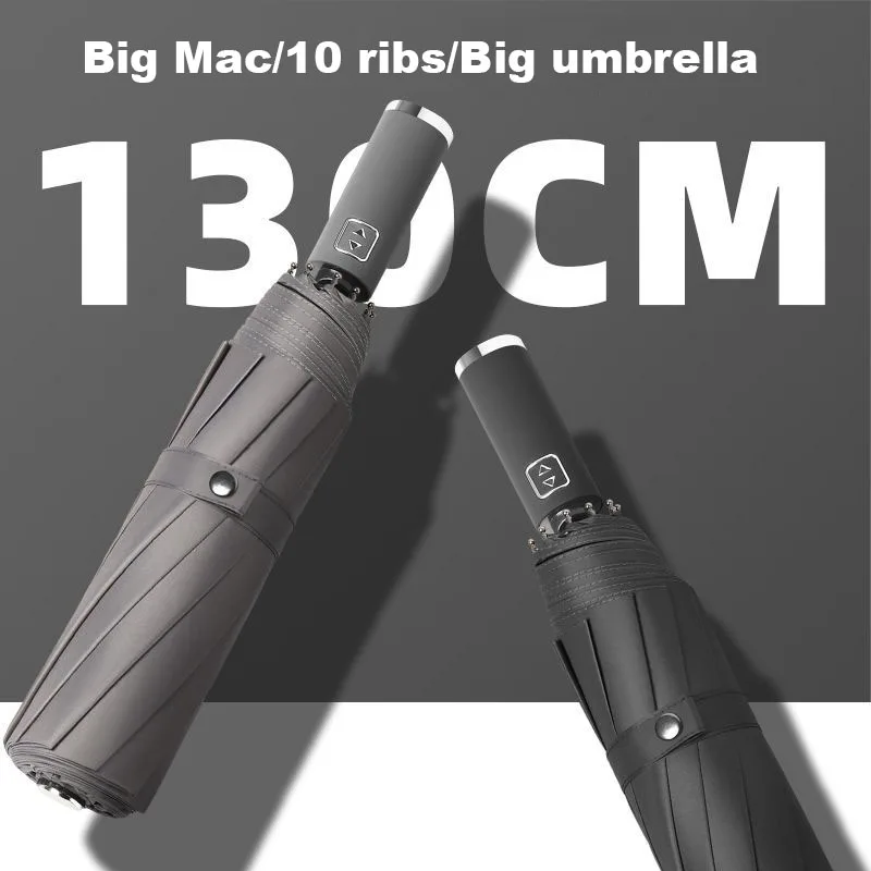 

Large Size Foldable Strong Windproof Travel Umbrella Rain Women Family 130cm Big Paraguas 3 Folding Rain Storm Umbrella for Men