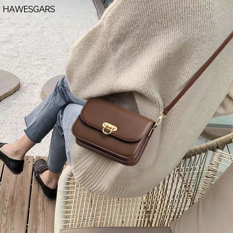 

Новая модная кожаная сумка hawescigar для подмышек, модная кросс-боди сумка на цепочке, маленькая квадратная сумочка на одно плечо