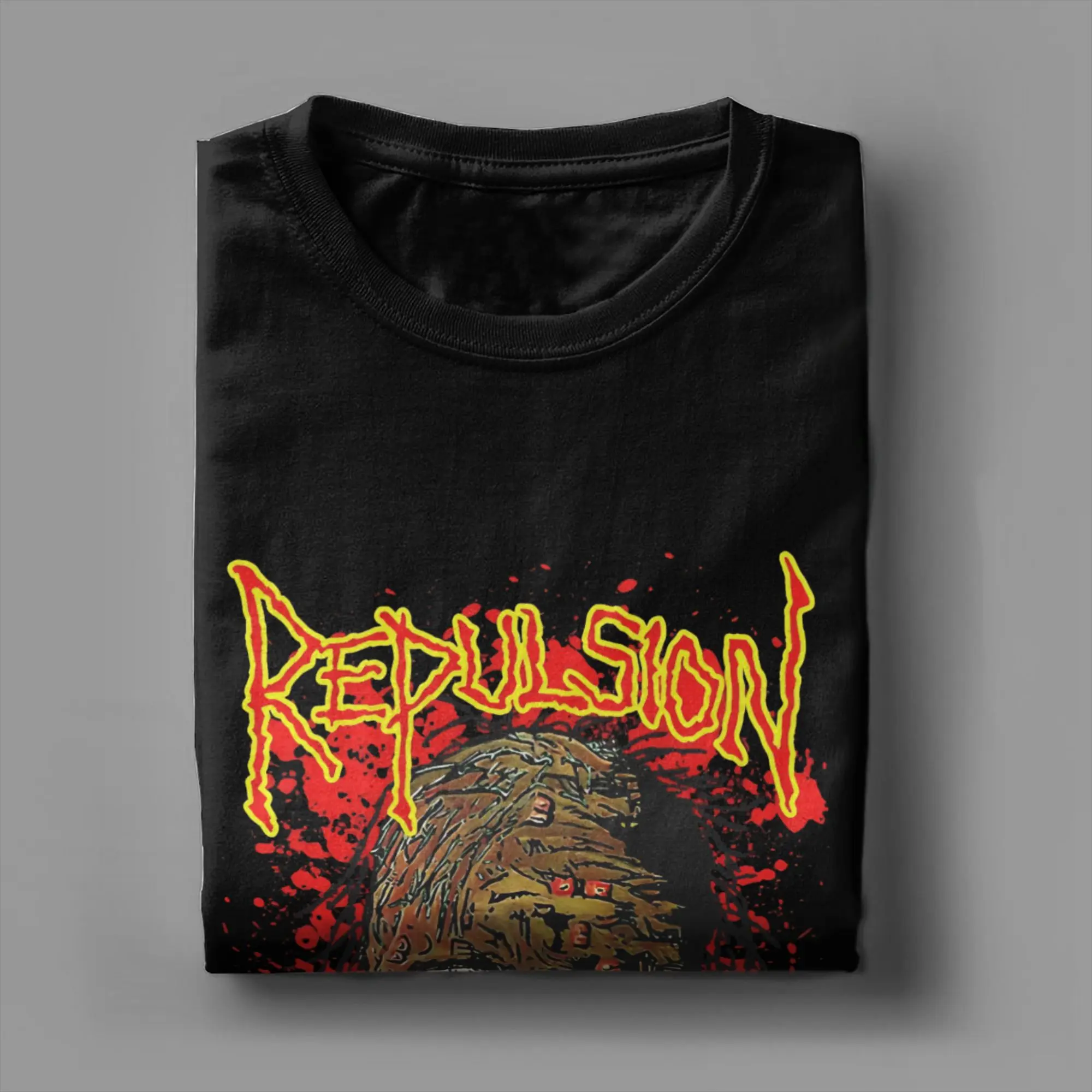 Фото Футболка Humor Repulsion Classic Old School Death Metal, мужская футболка с круглым воротником, 100% хлопок, футболка с короткими рукавами, подарочные топы №3