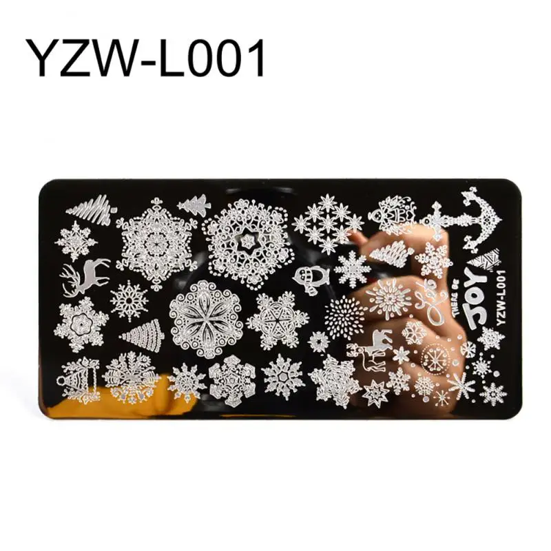 Зимний новый год Рождественский дизайн трафарет для ногтей маникюра инструменты