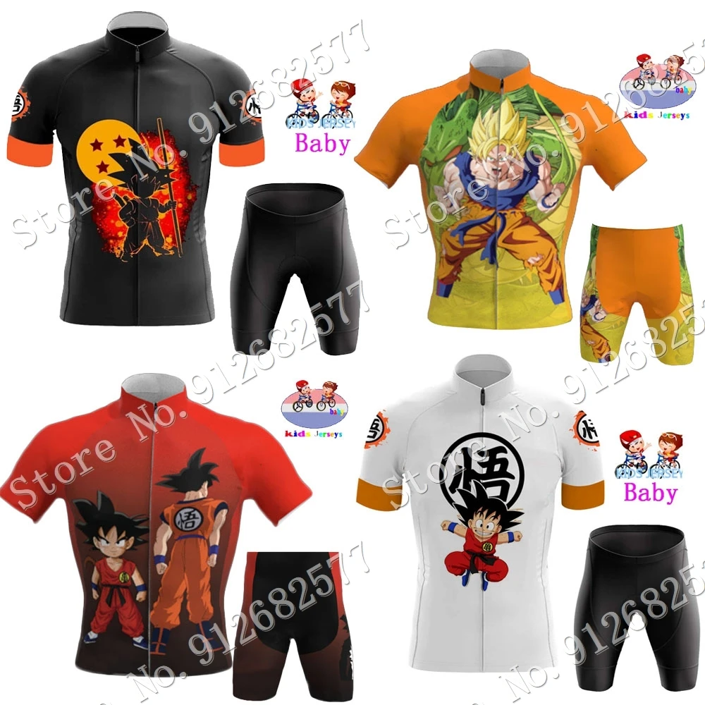 

Kids Cartoon Anime 2022 Cycling Jersey Set Boys Girls Goku Vegeta Cycling Clothing Road Bike Shirts Suit Bicycle Pants Ropa